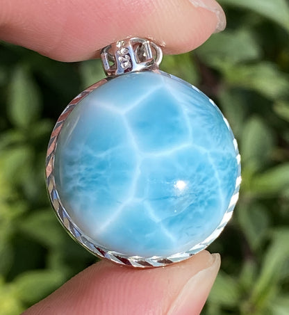 Larimar,AAAA Natural Dominican Larimar Pendant,Larimar Bracelet,Anniversary Gift, Larimar Jewelry,SilverJewelry,Birthday Gifts ET403