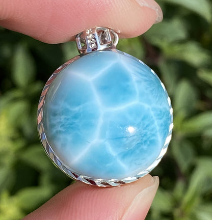 Larimar,AAAA Natural Dominican Larimar Pendant,Larimar Bracelet,Anniversary Gift, Larimar Jewelry,SilverJewelry,Birthday Gifts ET403