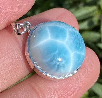 Larimar,AAAA Natural Dominican Larimar Pendant,Larimar Bracelet,Anniversary Gift, Larimar Jewelry,SilverJewelry,Birthday Gifts ET403