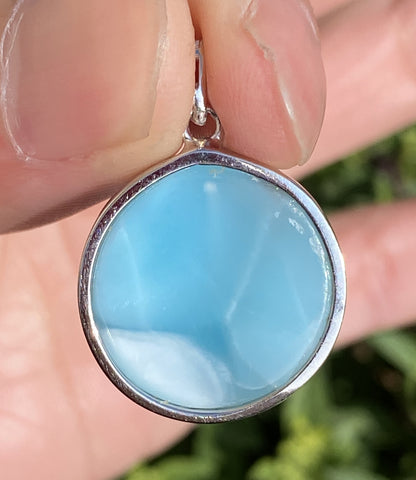 Larimar,AAAA Natural Dominican Larimar Pendant,Larimar Bracelet,Anniversary Gift, Larimar Jewelry,SilverJewelry,Birthday Gifts ET403