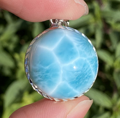 AAAA Natural Authentic Dominican Larimar Pendant,Gems Jewelry,Gems Pendant,Crystal Pendant,ET403