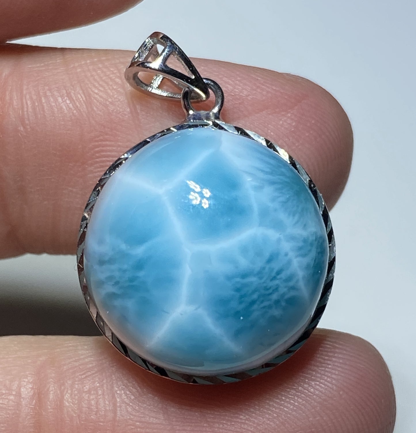 AAAA Natural Authentic Dominican Larimar Pendant,Gems Jewelry,Gems Pendant,Crystal Pendant,ET403