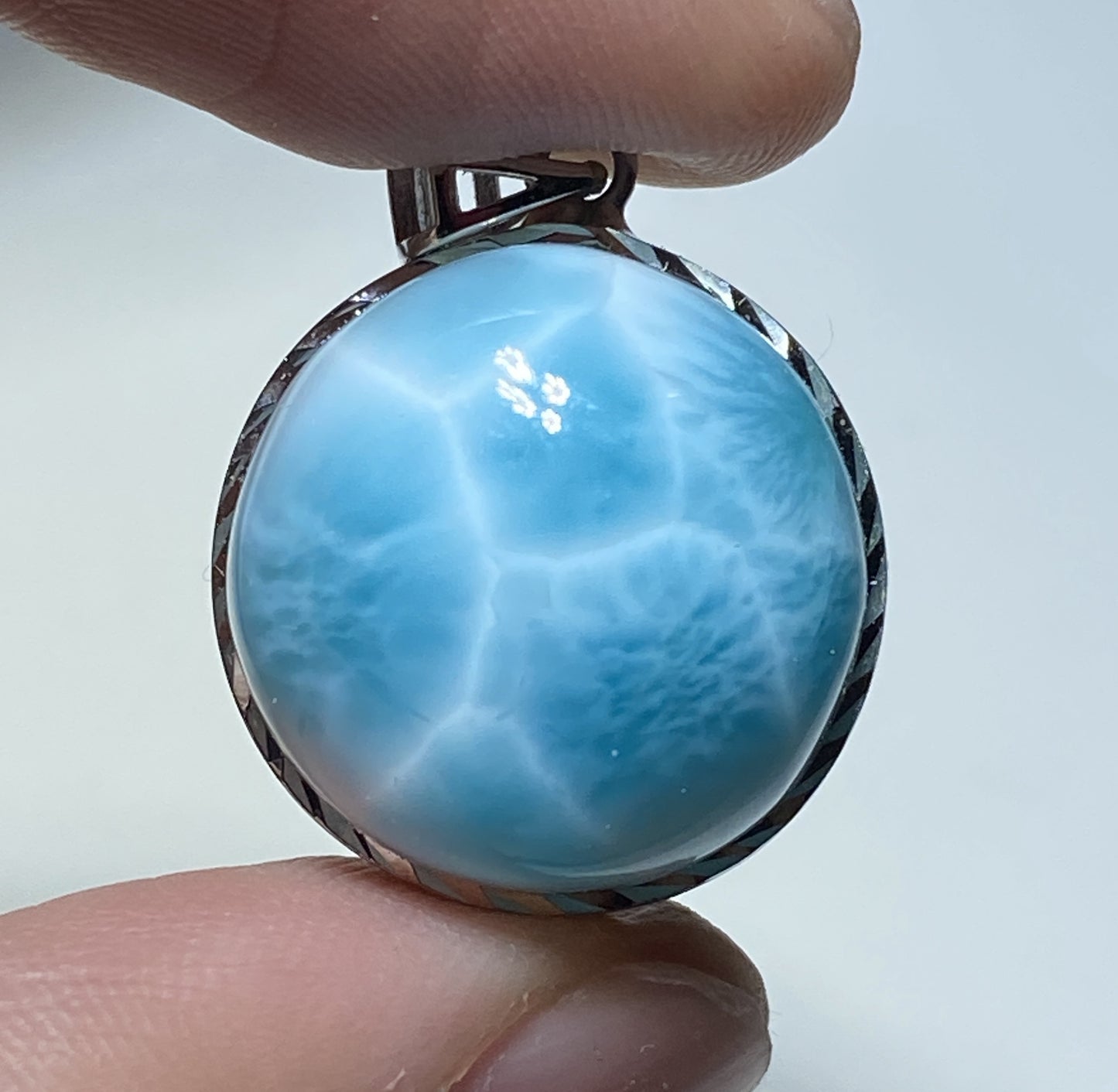 AAAA Natural Authentic Dominican Larimar Pendant,Gems Jewelry,Gems Pendant,Crystal Pendant,ET403