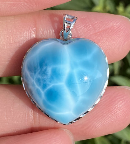 AAAA+ Natural Authentic Dominican Larimar Pendant,Gems Jewelry,Gems Pendant,Crystal Pendant,ET406