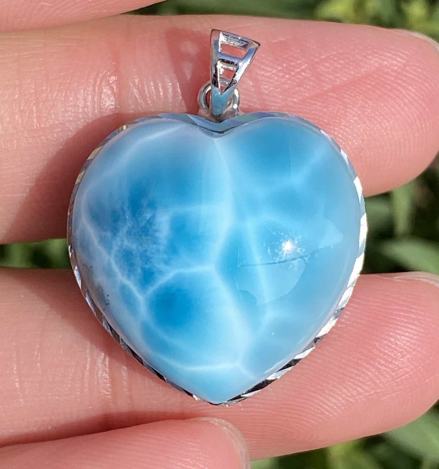 AAAA+ Natural Authentic Dominican Larimar Pendant,Gems Jewelry,Gems Pendant,Crystal Pendant,ET406