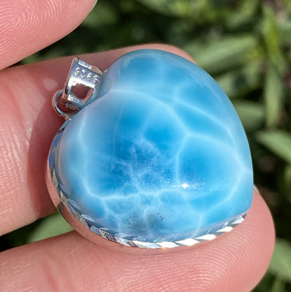 AAAA+ Natural Authentic Dominican Larimar Pendant,Gems Jewelry,Gems Pendant,Crystal Pendant,ET406