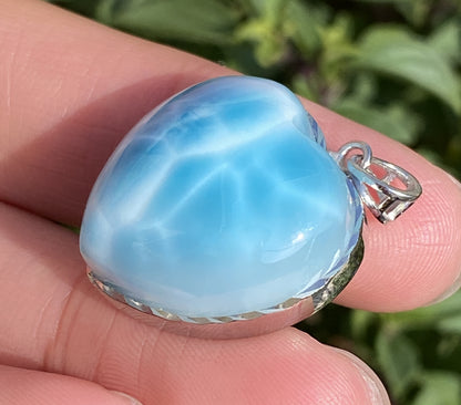 AAAA+ Natural Authentic Dominican Larimar Pendant,Gems Jewelry,Gems Pendant,Crystal Pendant,ET406