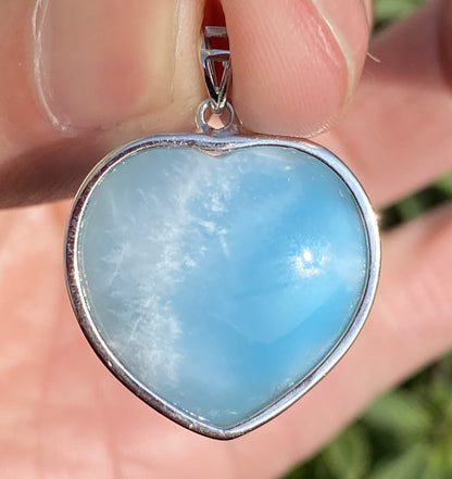 AAAA+ Natural Authentic Dominican Larimar Pendant,Gems Jewelry,Gems Pendant,Crystal Pendant,ET406