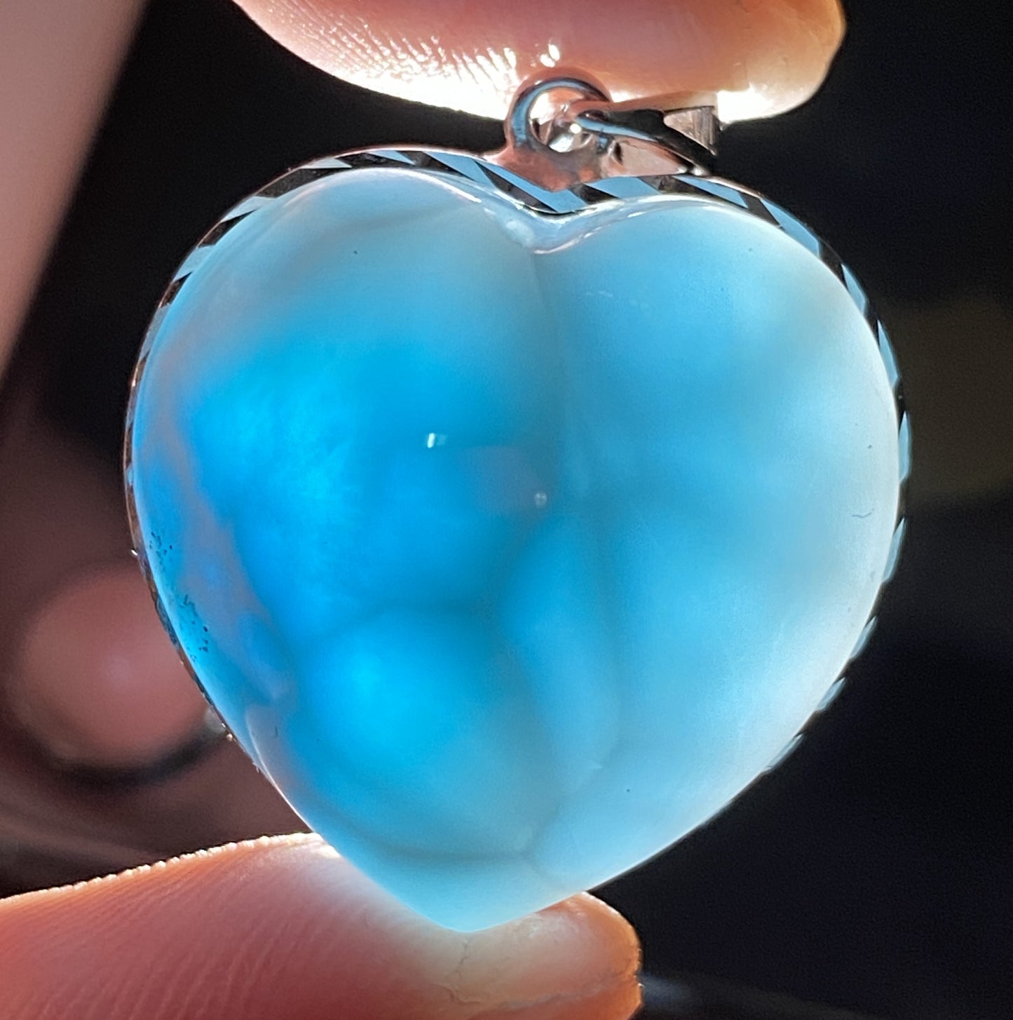 AAAA+ Natural Authentic Dominican Larimar Pendant,Gems Jewelry,Gems Pendant,Crystal Pendant,ET406