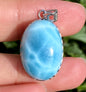 Larimar,AAAA Natural Dominican Larimar Pendant,Larimar Bracelet,Anniversary Gift, Larimar Jewelry,SilverJewelry ET327