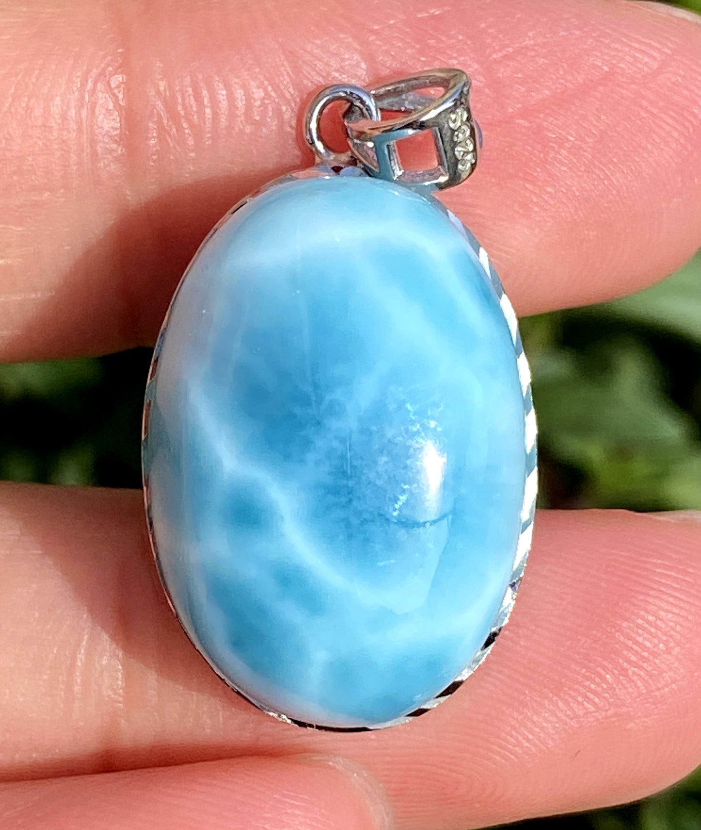 Larimar,AAAA Natural Dominican Larimar Pendant,Larimar Bracelet,Anniversary Gift, Larimar Jewelry,SilverJewelry ET327