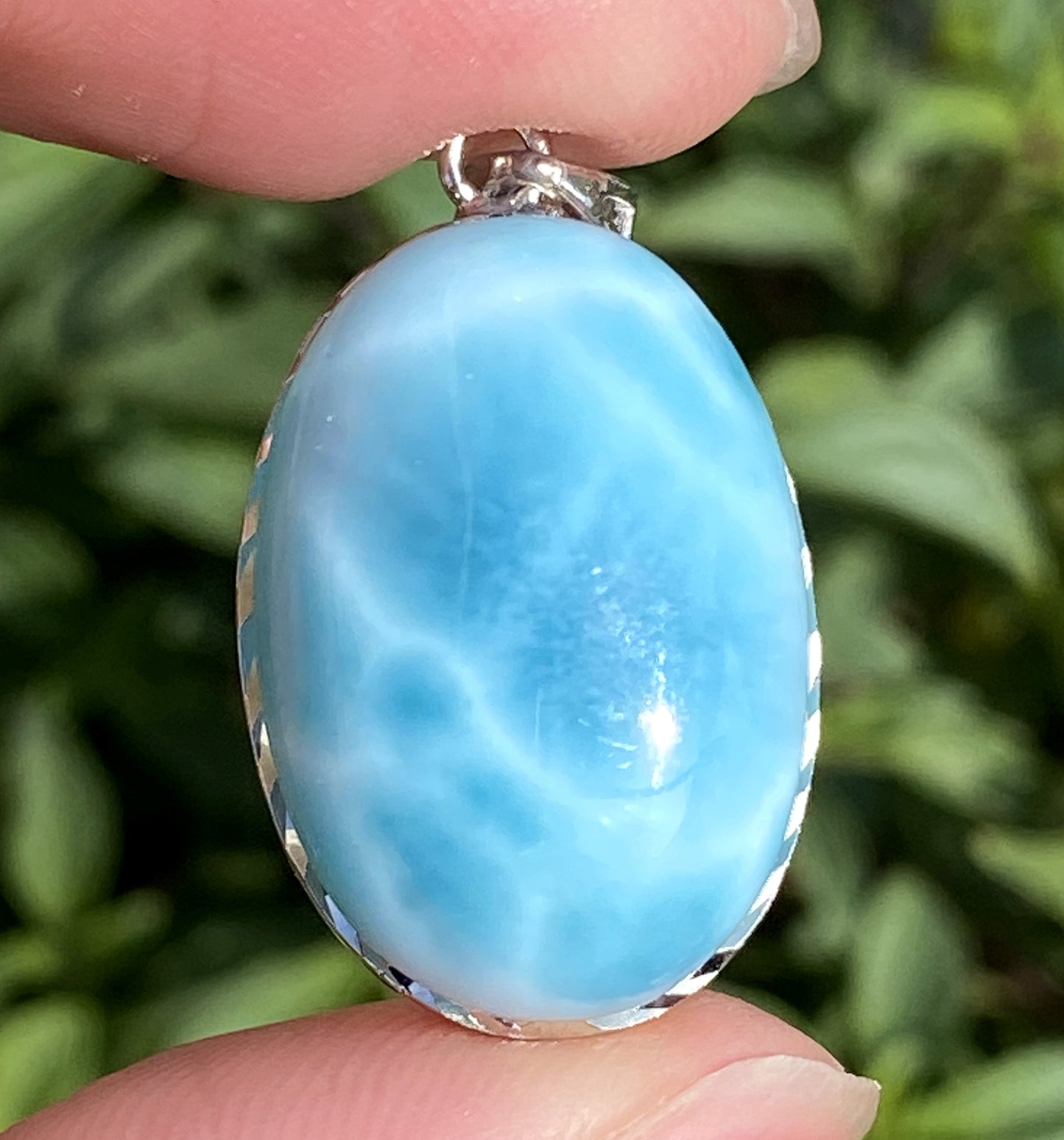 Larimar,AAAA Natural Dominican Larimar Pendant,Larimar Bracelet,Anniversary Gift, Larimar Jewelry,SilverJewelry ET327