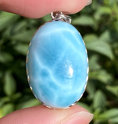 Larimar,AAAA Natural Dominican Larimar Pendant,Larimar Bracelet,Anniversary Gift, Larimar Jewelry,SilverJewelry ET327