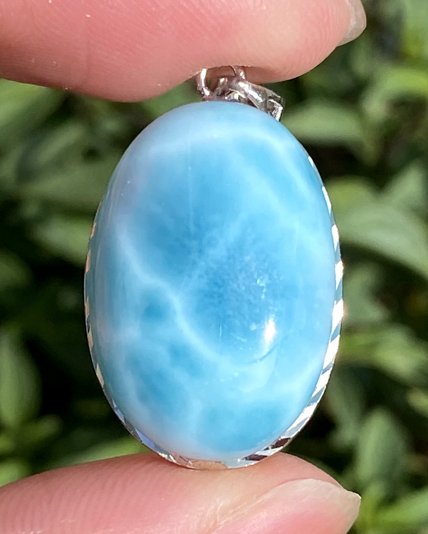 Larimar,AAAA Natural Dominican Larimar Pendant,Larimar Bracelet,Anniversary Gift, Larimar Jewelry,SilverJewelry ET327