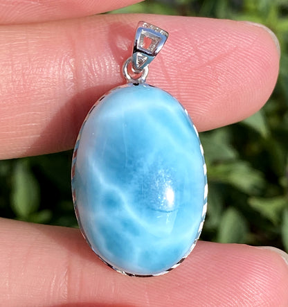 Larimar,AAAA Natural Dominican Larimar Pendant,Larimar Bracelet,Anniversary Gift, Larimar Jewelry,SilverJewelry ET327