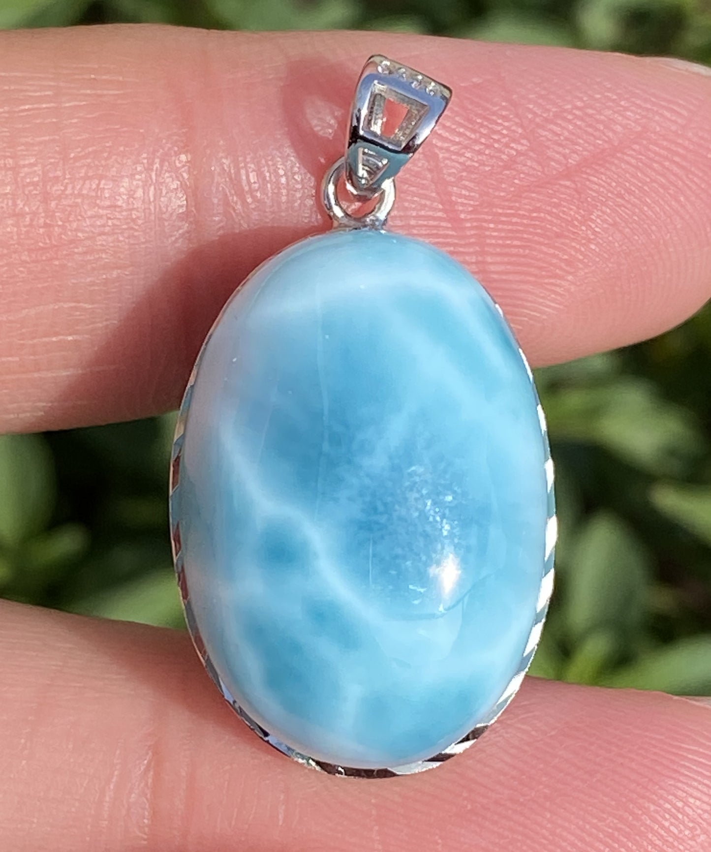 Larimar,AAAA Natural Dominican Larimar Pendant,Larimar Bracelet,Anniversary Gift, Larimar Jewelry,SilverJewelry ET327