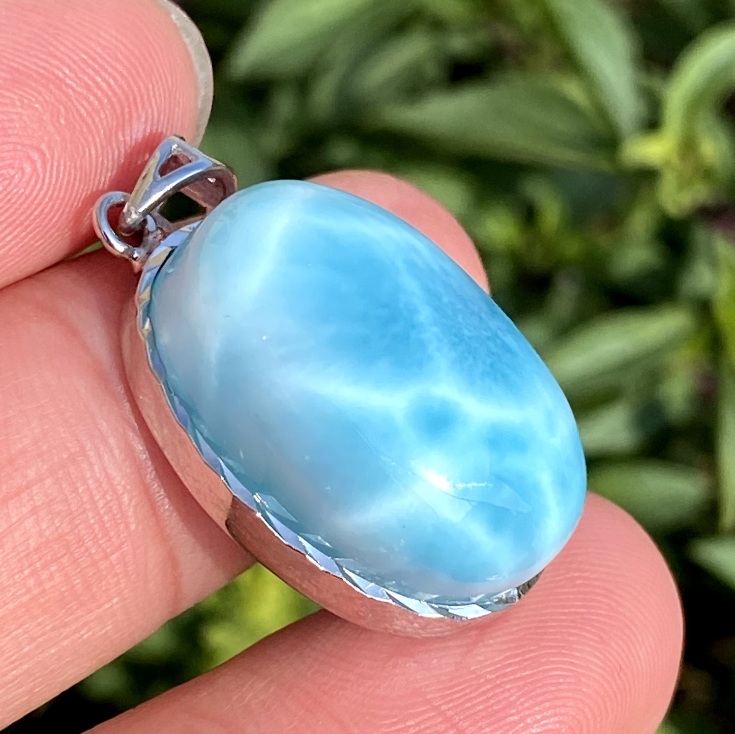 Larimar,AAAA Natural Dominican Larimar Pendant,Larimar Bracelet,Anniversary Gift, Larimar Jewelry,SilverJewelry ET327