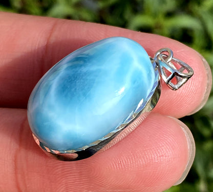 Larimar,AAAA Natural Dominican Larimar Pendant,Larimar Bracelet,Anniversary Gift, Larimar Jewelry,SilverJewelry ET327