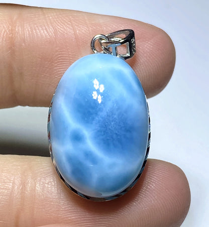 Larimar,AAAA Natural Dominican Larimar Pendant,Larimar Bracelet,Anniversary Gift, Larimar Jewelry,SilverJewelry ET327