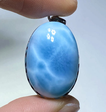 Larimar,AAAA Natural Dominican Larimar Pendant,Larimar Bracelet,Anniversary Gift, Larimar Jewelry,SilverJewelry ET327