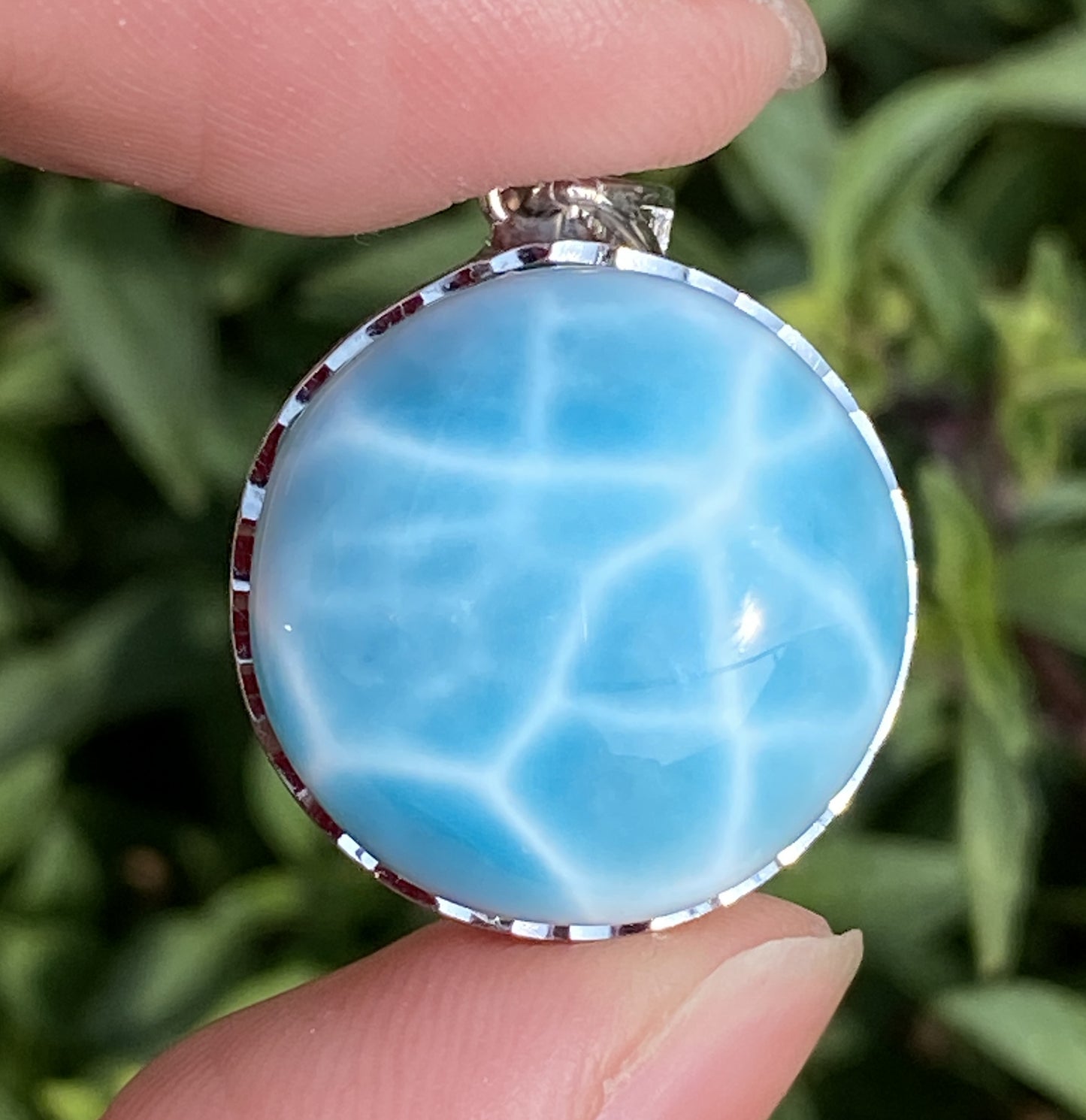 Larimar,AAAA Natural Dominican Larimar Pendant,Larimar Bracelet,Anniversary Gift, Larimar Jewelry,SilverJewelry ET413