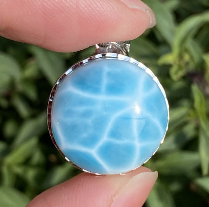 Larimar,AAAA Natural Dominican Larimar Pendant,Larimar Bracelet,Anniversary Gift, Larimar Jewelry,SilverJewelry ET413