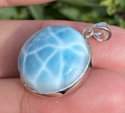 Larimar,AAAA Natural Dominican Larimar Pendant,Larimar Bracelet,Anniversary Gift, Larimar Jewelry,SilverJewelry ET413