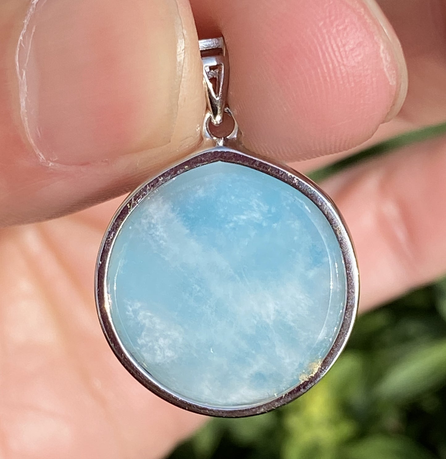 Larimar,AAAA Natural Dominican Larimar Pendant,Larimar Bracelet,Anniversary Gift, Larimar Jewelry,SilverJewelry ET413