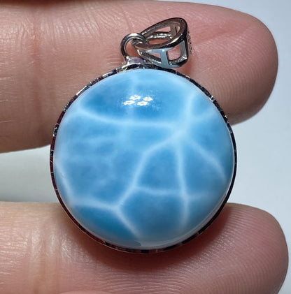 Larimar,AAAA Natural Dominican Larimar Pendant,Larimar Bracelet,Anniversary Gift, Larimar Jewelry,SilverJewelry ET413