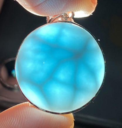 Larimar,AAAA Natural Dominican Larimar Pendant,Larimar Bracelet,Anniversary Gift, Larimar Jewelry,SilverJewelry ET413