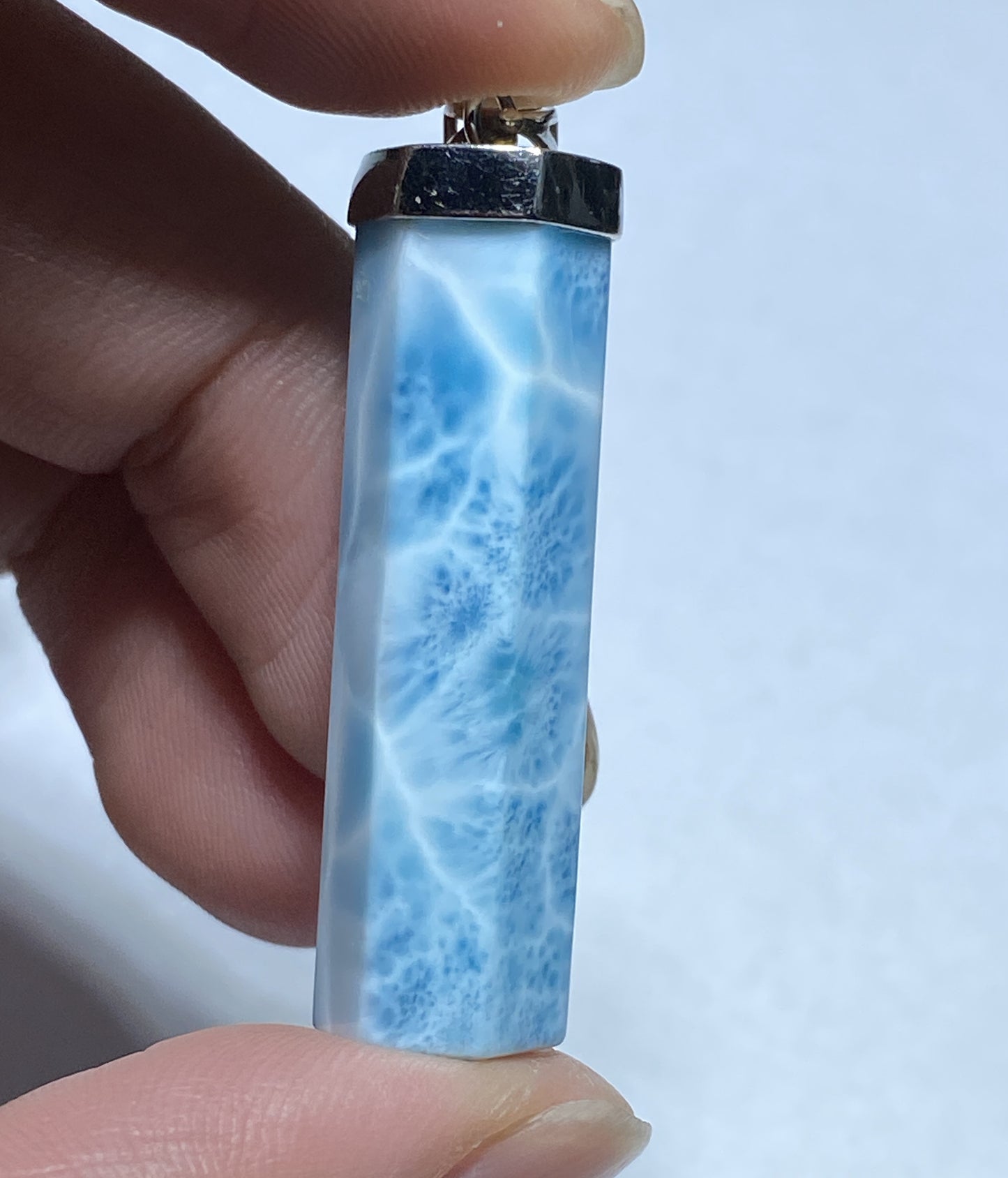 AAAA Natural Dominican Larimar Pendant,Larimar Jewelry,Pendant Necklace,Gems Jewelry,Crystal Jewelry,Personalized Gift ET415