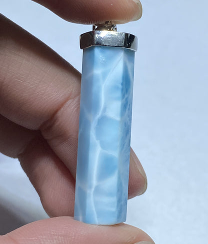 AAAA Natural Dominican Larimar Pendant,Larimar Jewelry,Pendant Necklace,Gems Jewelry,Crystal Jewelry,Personalized Gift ET415