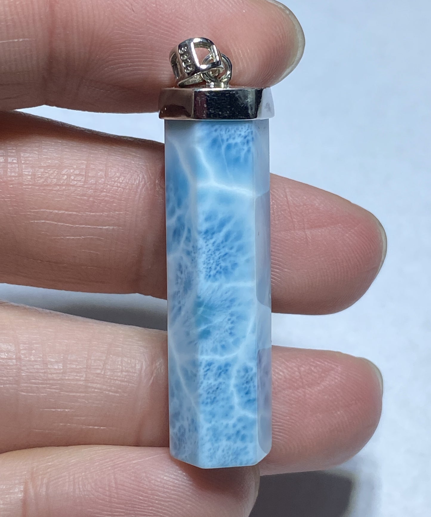 AAAA Natural Dominican Larimar Pendant,Larimar Jewelry,Pendant Necklace,Gems Jewelry,Crystal Jewelry,Personalized Gift ET415