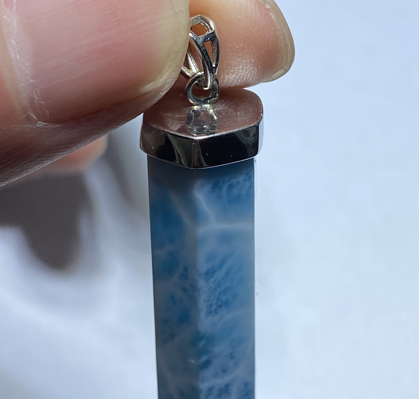 AAAA Natural Dominican Larimar Pendant,Larimar Jewelry,Pendant Necklace,Gems Jewelry,Crystal Jewelry,Personalized Gift ET415