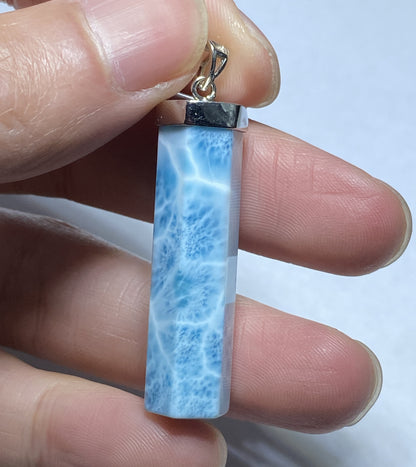 AAAA Natural Dominican Larimar Pendant,Larimar Jewelry,Pendant Necklace,Gems Jewelry,Crystal Jewelry,Personalized Gift ET415
