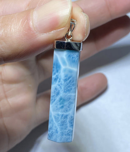 AAAA Natural Dominican Larimar Pendant,Larimar Jewelry,Pendant Necklace,Gems Jewelry,Crystal Jewelry,Personalized Gift ET415