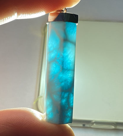 AAAA Natural Dominican Larimar Pendant,Larimar Jewelry,Pendant Necklace,Gems Jewelry,Crystal Jewelry,Personalized Gift ET415