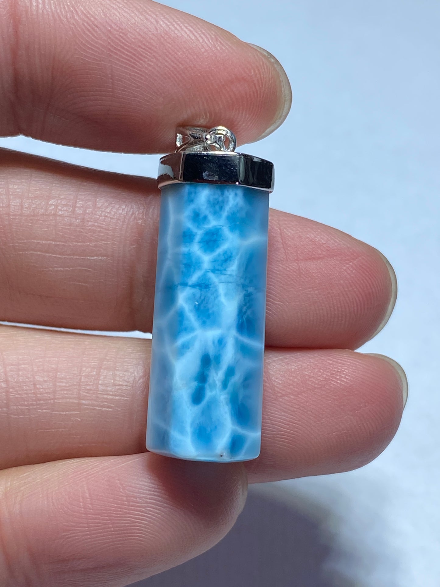 AAAA Natural Dominican Larimar Pendant,Larimar Jewelry,Pendant Necklace,Gems Jewelry,Crystal Jewelry,Personalized Gift ET419