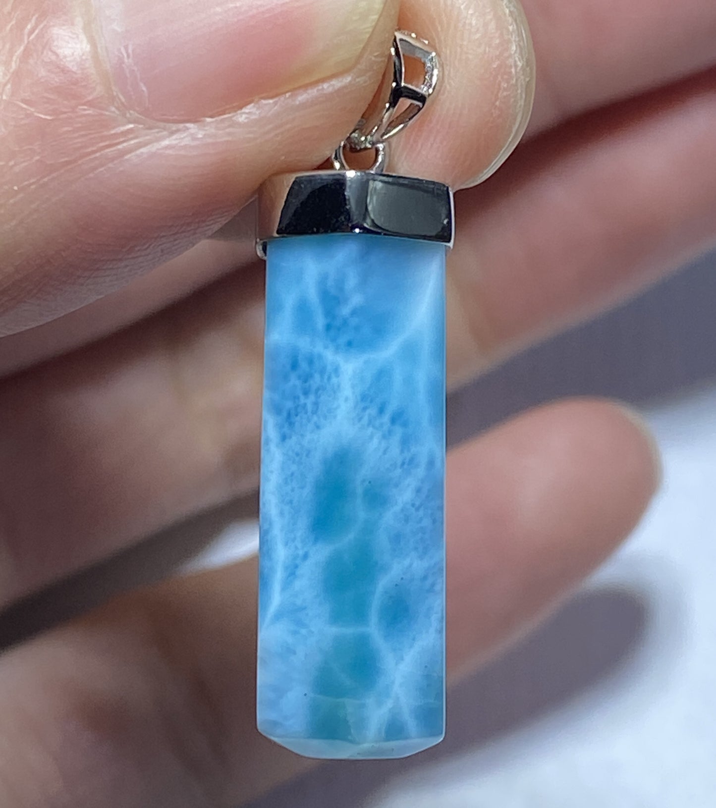 AAAA Natural Dominican Larimar Pendant,Larimar Jewelry,Pendant Necklace,Gems Jewelry,Personalized Gift ET420