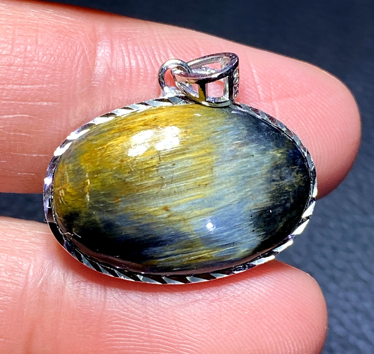 AAAA Natural Namibian Pietersite925 Silver Pendant,Colored Full Fire Pietersite Pendant,Pietersite Jewelry,Handmade jewelry ET428