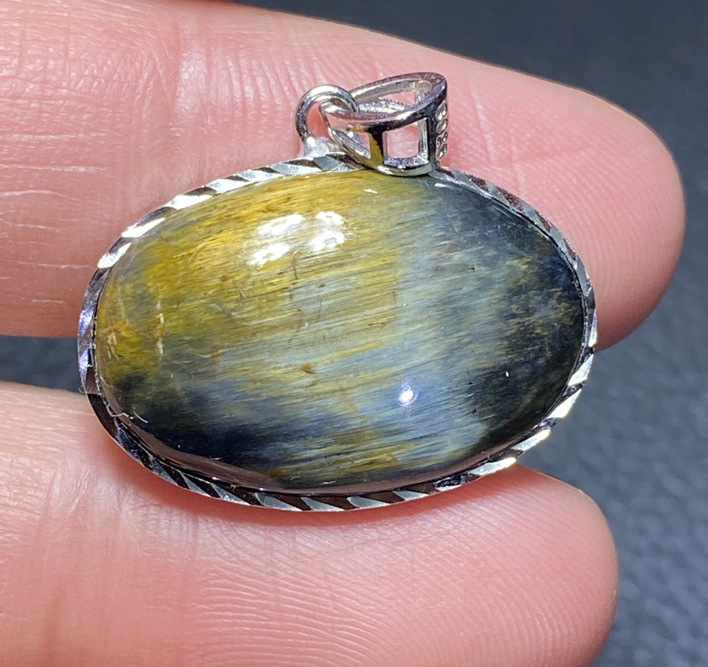 AAAA Natural Namibian Pietersite925 Silver Pendant,Colored Full Fire Pietersite Pendant,Pietersite Jewelry,Handmade jewelry ET428