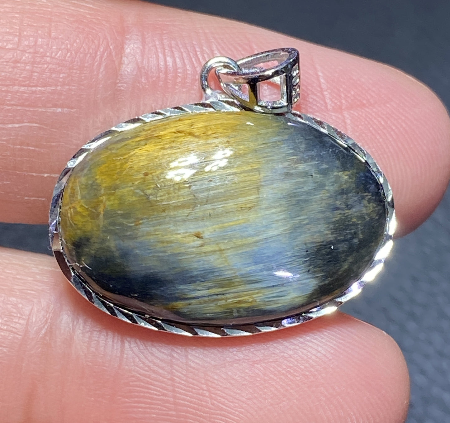 AAAA Natural Namibian Pietersite925 Silver Pendant,Colored Full Fire Pietersite Pendant,Pietersite Jewelry,Handmade jewelry ET428