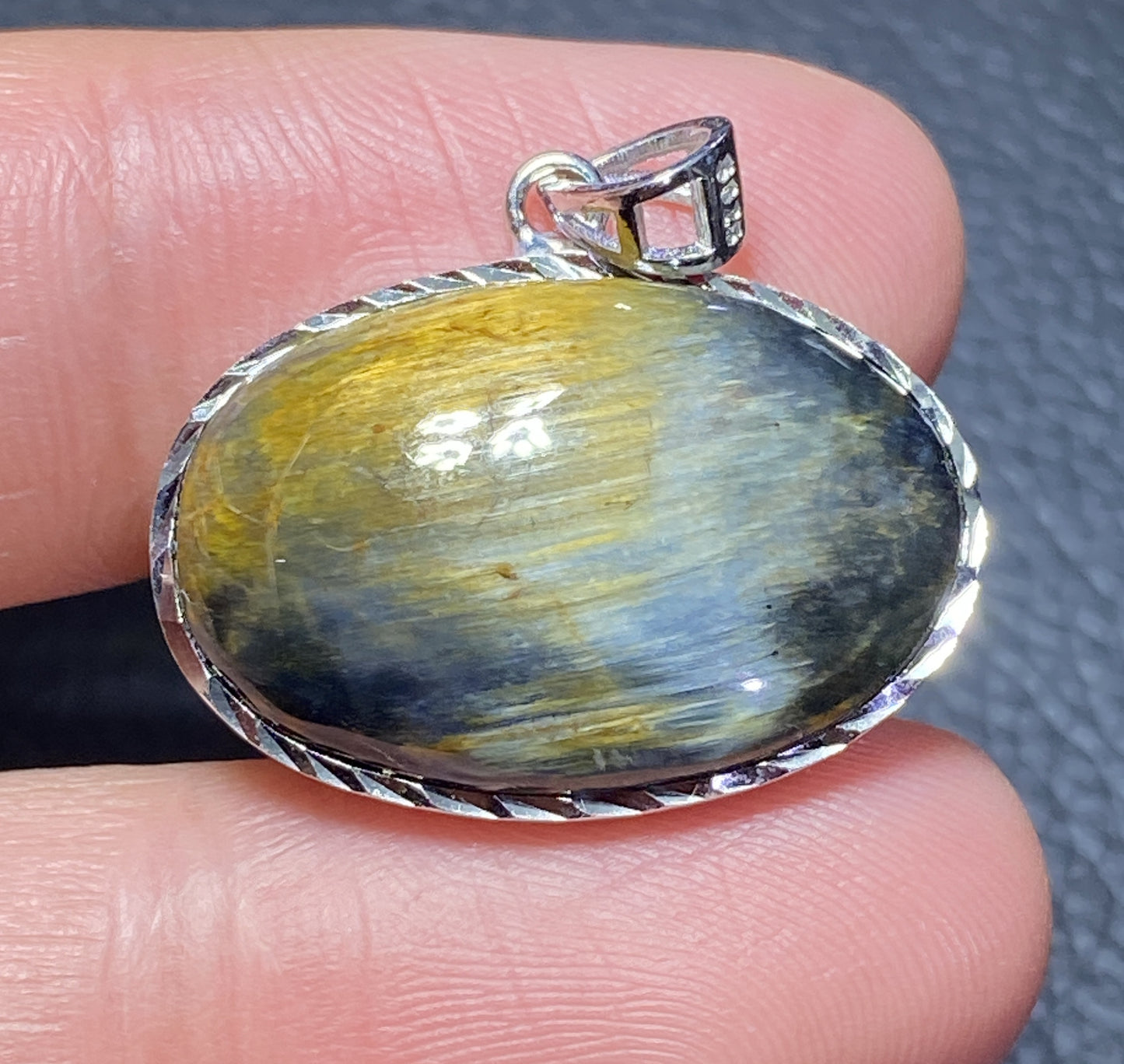 AAAA Natural Namibian Pietersite925 Silver Pendant,Colored Full Fire Pietersite Pendant,Pietersite Jewelry,Handmade jewelry ET428