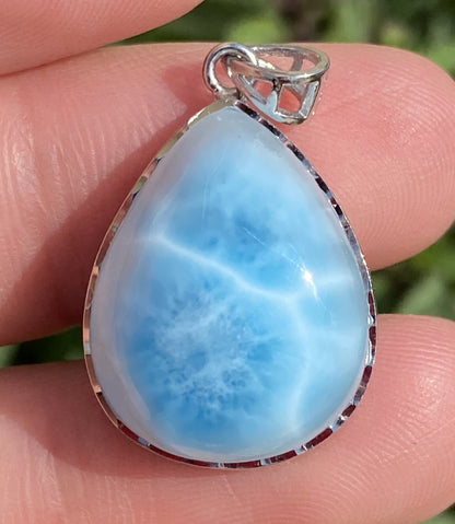 Larimar,AAAA Natural Dominican Larimar Pendant,Larimar Bracelet,Anniversary Gift, Larimar Jewelry,SilverJewelry,Birthday Gifts ET434