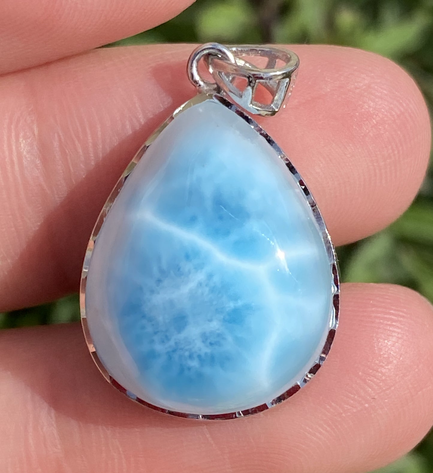 Larimar,AAAA Natural Dominican Larimar Pendant,Larimar Bracelet,Anniversary Gift, Larimar Jewelry,SilverJewelry,Birthday Gifts ET434