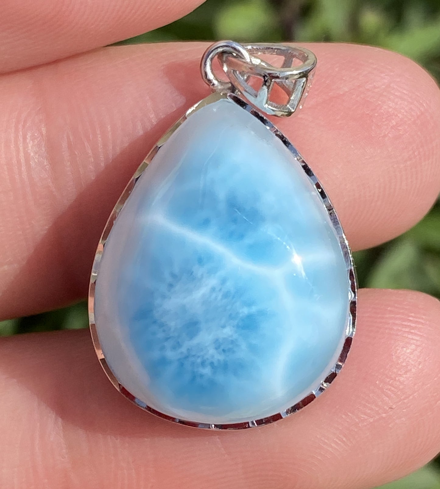 Larimar,AAAA Natural Dominican Larimar Pendant,Larimar Bracelet,Anniversary Gift, Larimar Jewelry,SilverJewelry,Birthday Gifts ET434