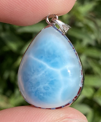 Larimar,AAAA Natural Dominican Larimar Pendant,Larimar Bracelet,Anniversary Gift, Larimar Jewelry,SilverJewelry,Birthday Gifts ET434