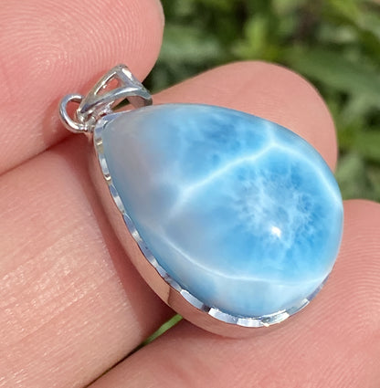 Larimar,AAAA Natural Dominican Larimar Pendant,Larimar Bracelet,Anniversary Gift, Larimar Jewelry,SilverJewelry,Birthday Gifts ET434