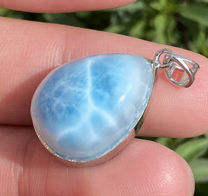 Larimar,AAAA Natural Dominican Larimar Pendant,Larimar Bracelet,Anniversary Gift, Larimar Jewelry,SilverJewelry,Birthday Gifts ET434