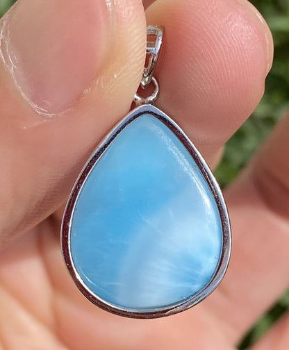 Larimar,AAAA Natural Dominican Larimar Pendant,Larimar Bracelet,Anniversary Gift, Larimar Jewelry,SilverJewelry,Birthday Gifts ET434